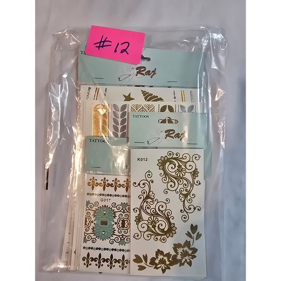 Raj Metallic Temporary Tattoos Gold Silver Body Art  Designs‎ - Picture 10 of 10